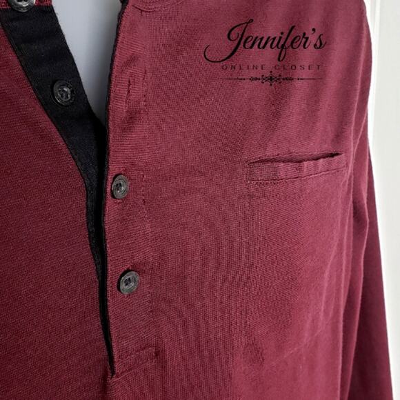 3/$25 Structure Men's Burgundy Casual Shirt Size Large - Picture 4 of 9